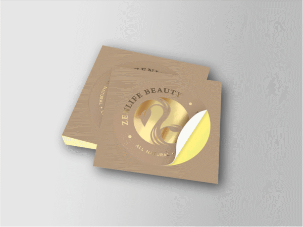 Custom Die Cut Gold Foil Sticker Glossy Lamination 80 gsm (Copy)