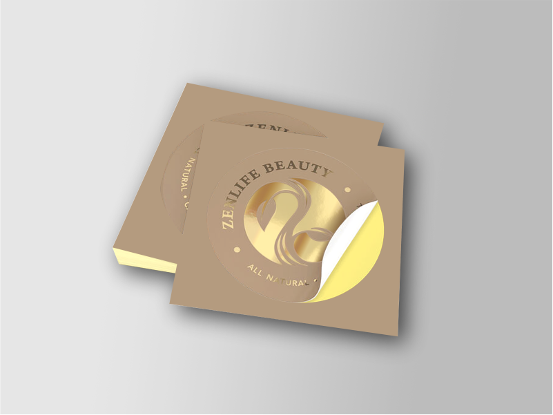 Custom Die Cut Gold Foil Sticker Glossy Lamination 80 gsm (Copy)